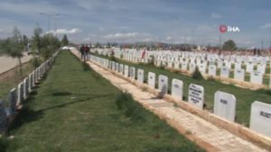Zelzelede hayatını kaybedenlerin mezarları düzenleniyor