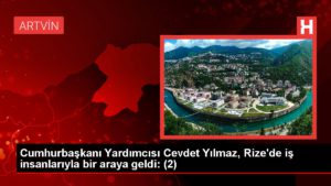 Cumhurbaşkanı Yardımcısı Cevdet Yılmaz, Rize’de iş insanlarıyla bir ortaya geldi: (2)