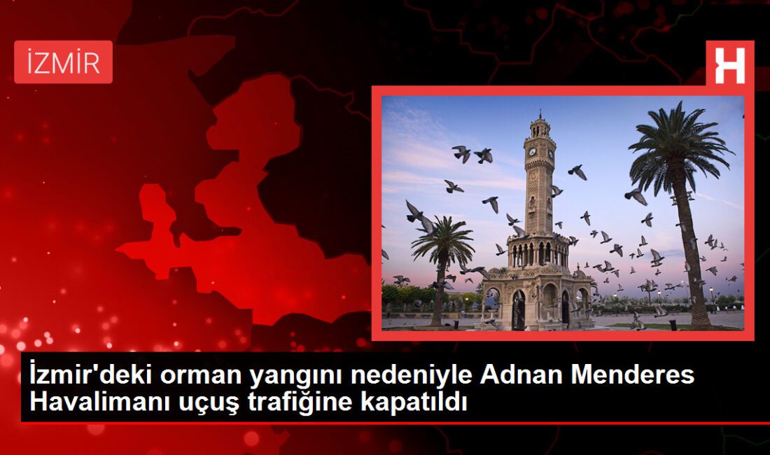 İzmir’deki orman yangını nedeniyle Adnan Menderes Havalimanı uçuş trafiğine kapatıldı